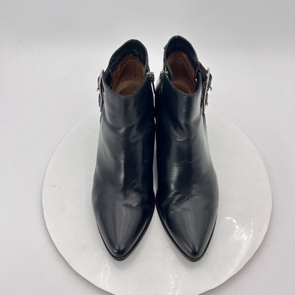 Frye Jennifer Belted Women Size 8M 3476780 BLK Black Leather Side Zip Heel Boot - Picture 3 of 14